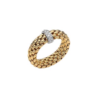 Fope 18k Yellow Gold Ring with Diamonds