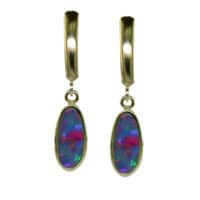 14KYG Australian Opal Doublet Earrings