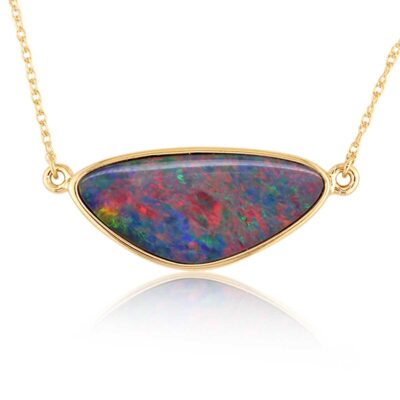 Parle 14KY Gold Australian Opal Doublet Necklace