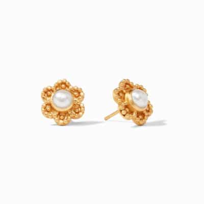 Julie Vos Colette Stud Gold Pearl Earrings