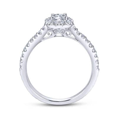 Alessia 14K White Gold Round Halo Diamond Engagement Ring