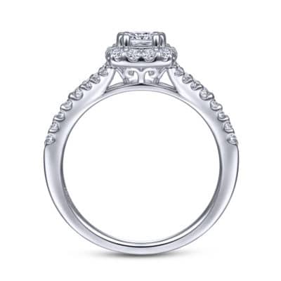 Margherita 14K White Gold Princess Halo Diamond Engagement Ring