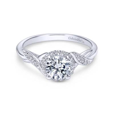 Shae 14K White Gold Round Halo Diamond Engagement Ring