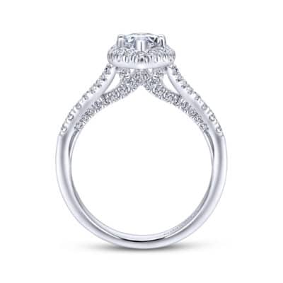 Verbena 14K White Gold Marquise Halo Diamond Engagement Ring