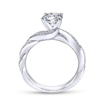 Cassidy 14K White Gold Round Twisted Diamond Engagement Ring