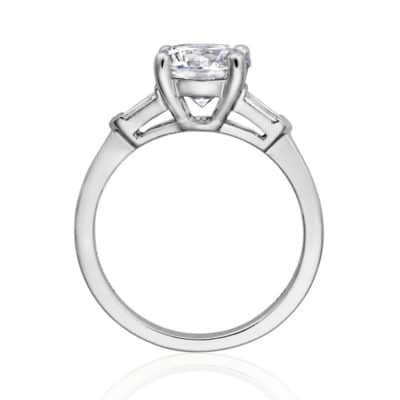 Henri Daussi Modern 14K White Gold Diamond Semi-Mount Ring