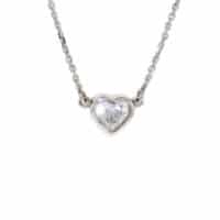 14k White Gold Heart Style Diamond Pendant