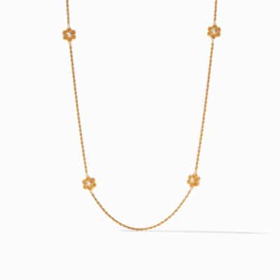 Colette Pearl Station Necklace Gold Pearl