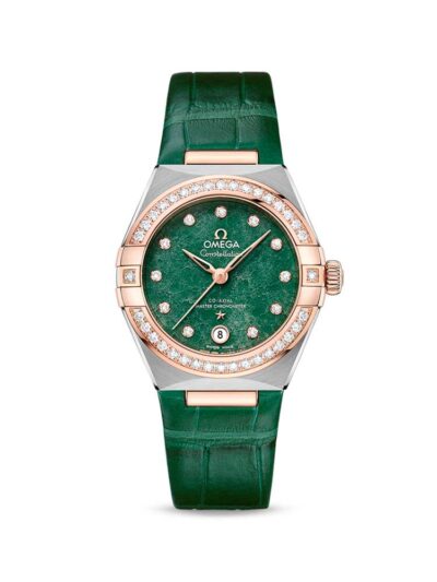 OMEGA Constellation 29mm Green Dial watch with diamonds