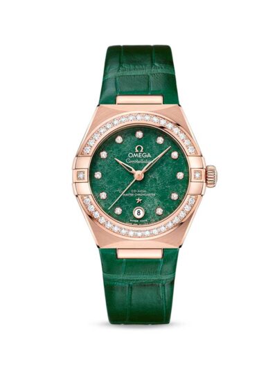 OMEGA Constellation 29mm Green Dial with diamonds watch