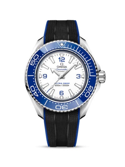 OMEGA Planet Ocean 6000m White watch on strap