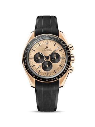 Omega Speedmaster Moonwatch Gold watch on strap