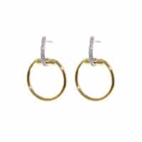 18k Classica Parisienne Yellow Gold Small Diamond Circle Earrings